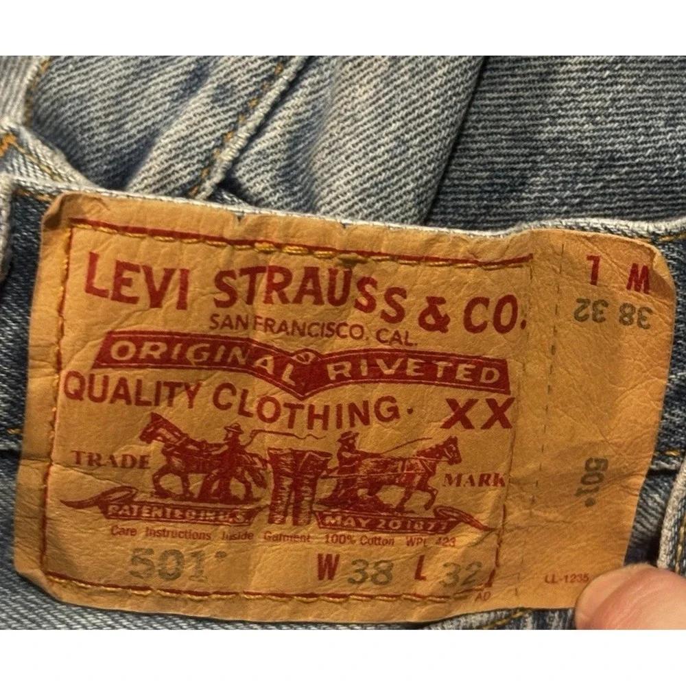 Vintage‎ Levis 501 Men's 90s Jeans 38x32 WPL-423 Y2K Paper Patch Button Fly XX